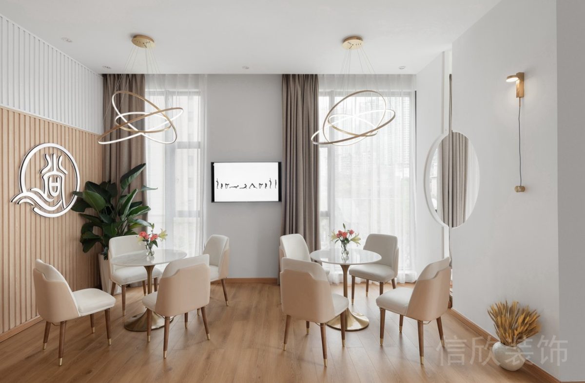 條紋木質(zhì)面休息區(qū)瑜伽機構(gòu)裝修設(shè)計