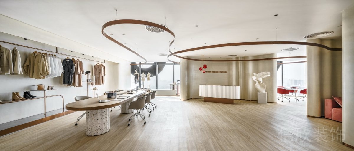 現(xiàn)代簡約原木地板效果圖辦公室產(chǎn)品展示區(qū)設計