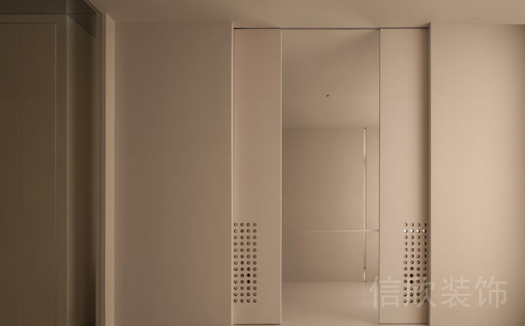 自動(dòng)智能平推門(mén)瑜伽機(jī)構(gòu)過(guò)道裝修洞洞門(mén)鏤空效果