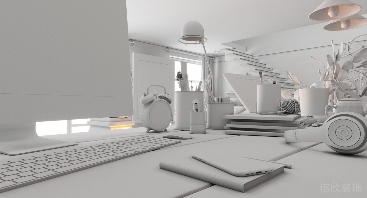 純白極簡風(fēng)辦公室裝修設(shè)計(jì)渲染圖辦公室構(gòu)思效果