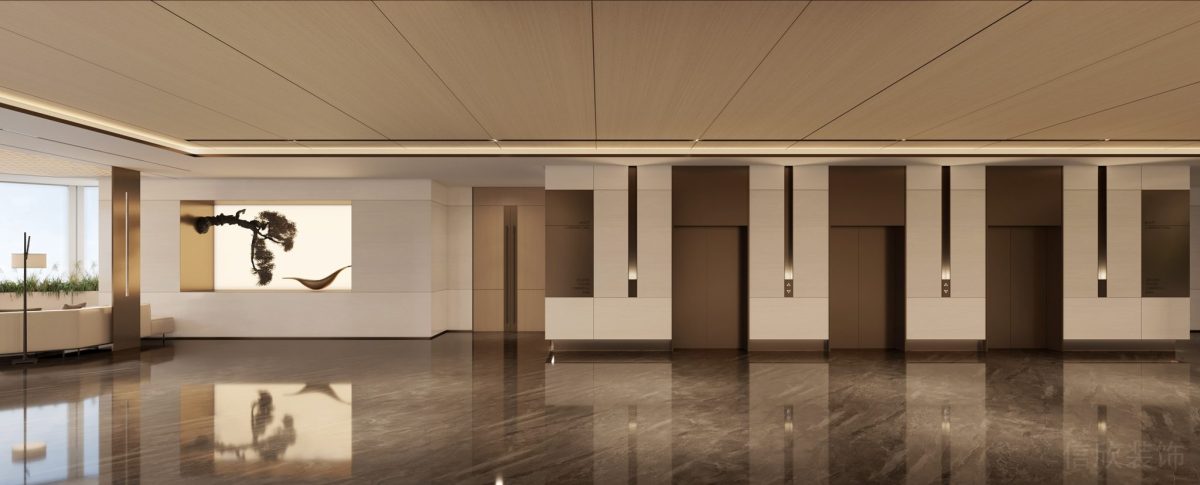 金色燈飾效果裝修大理石瓷磚效果裝修現(xiàn)代輕奢風效果圖