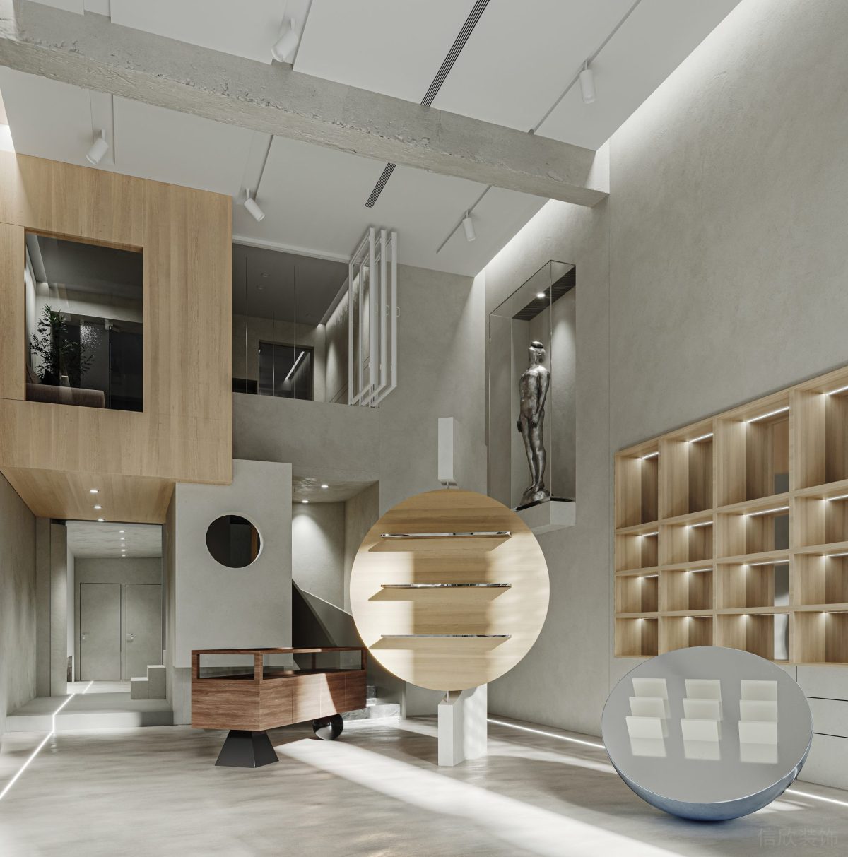 可移動式內(nèi)嵌式射燈裝修排列式圓形筒燈設(shè)計(jì)效果圖