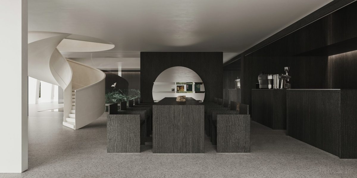 直線式設計效果黑白色調(diào)現(xiàn)代極簡風辦公室裝修會議室裝修