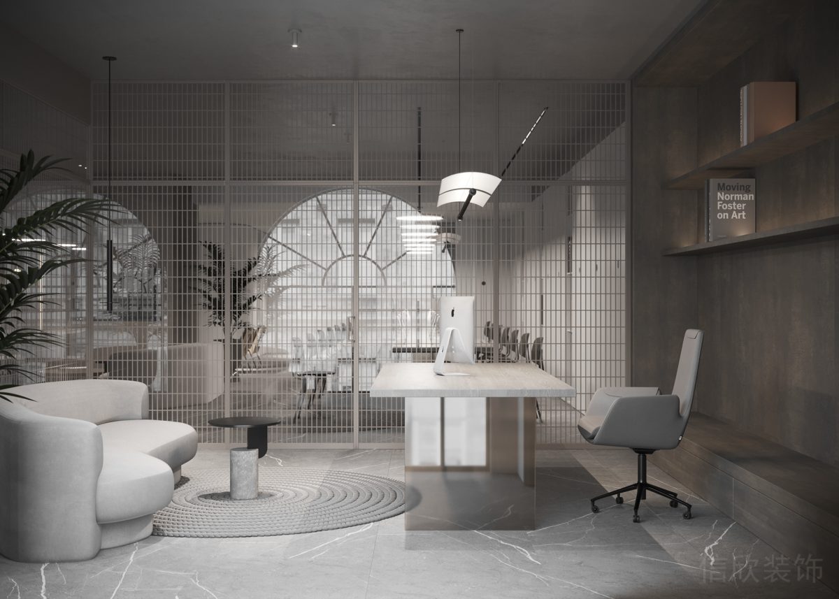 定制多功能地臺內(nèi)嵌式墻柜多功能設(shè)計(jì)儲物裝修老板辦公室深圳工作室裝修圖木質(zhì)工作桌設(shè)計(jì)