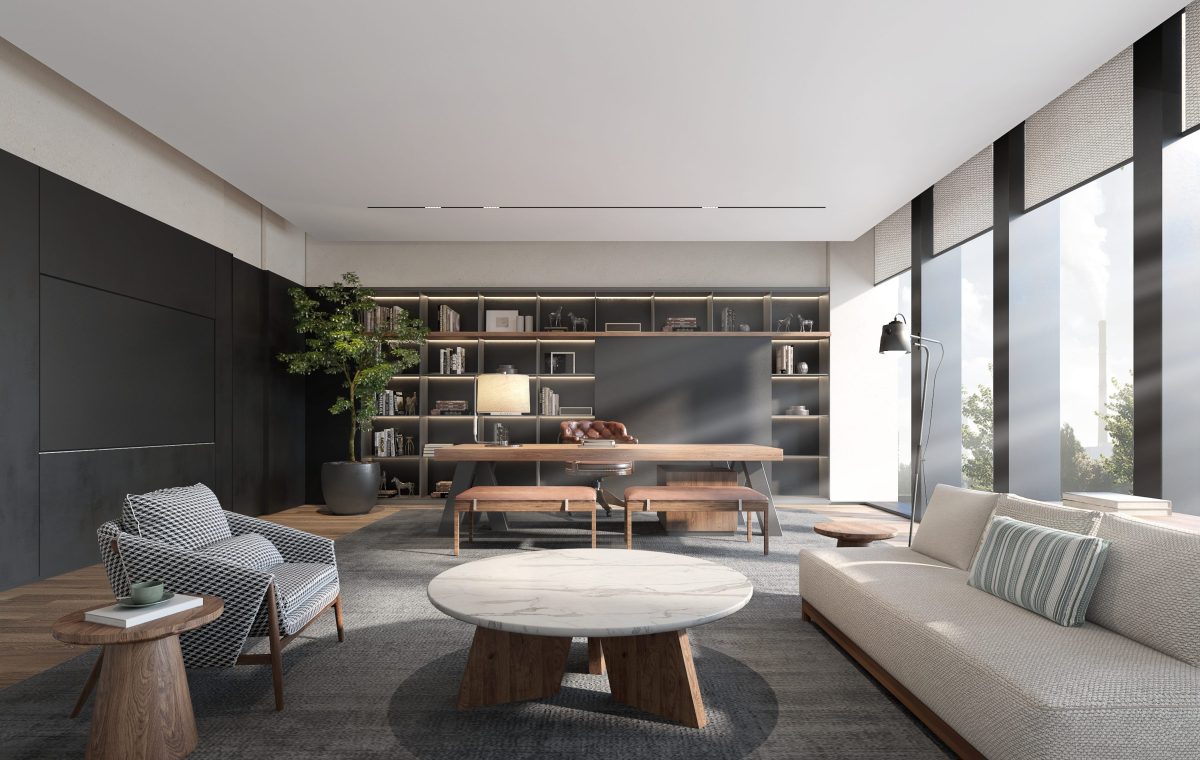 總經理辦公室米色麻布沙發